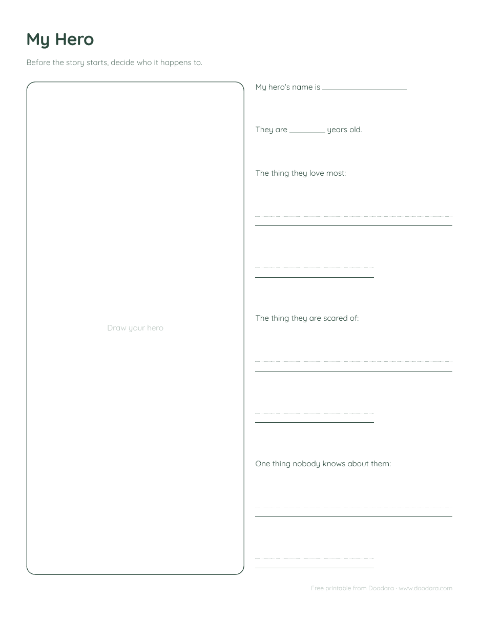 Preview page from the Make Your Own Picture Book Kit printable PDF