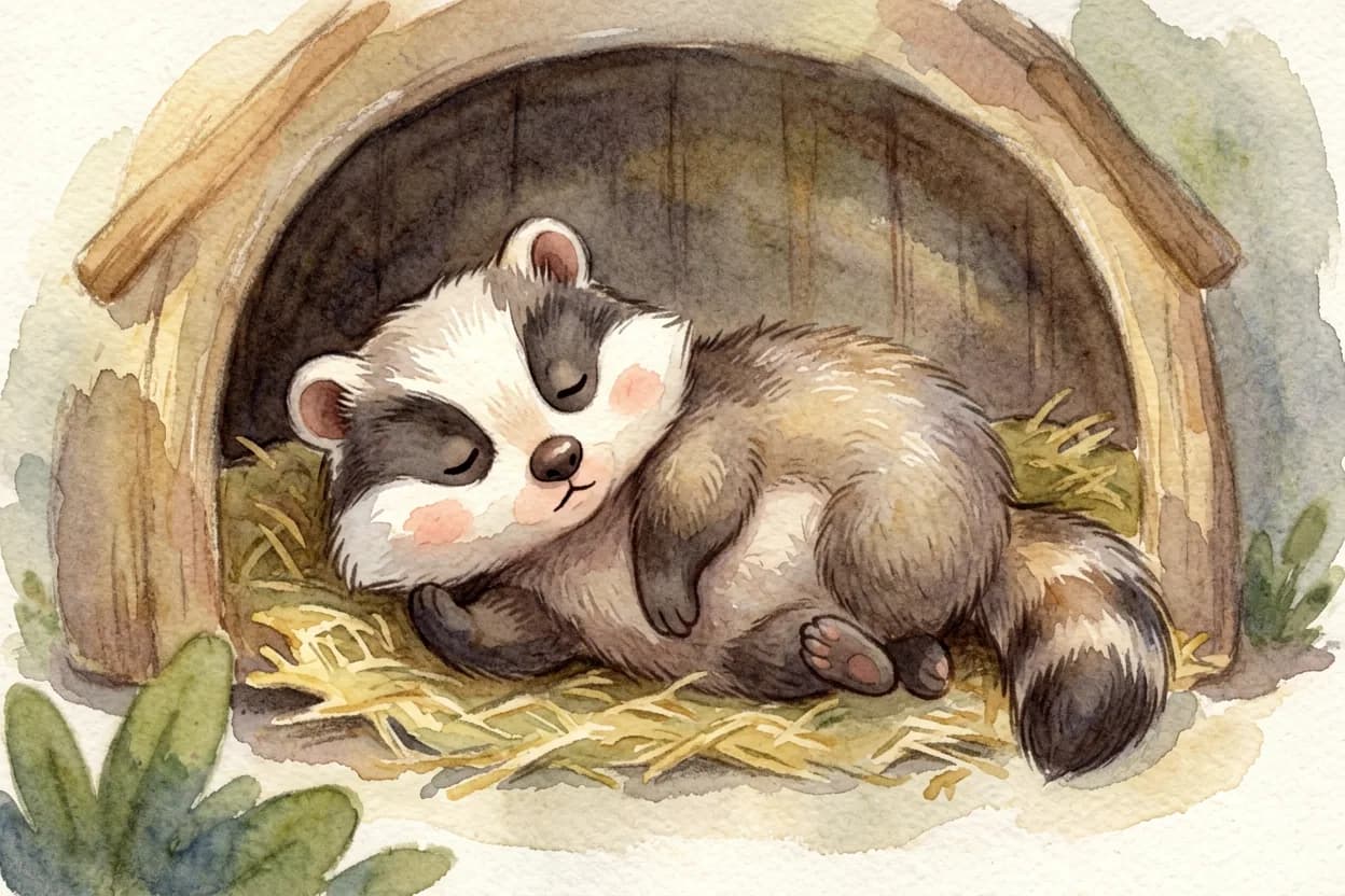 The little badger lying awake, unable to forget his friend's sad, crumpled face